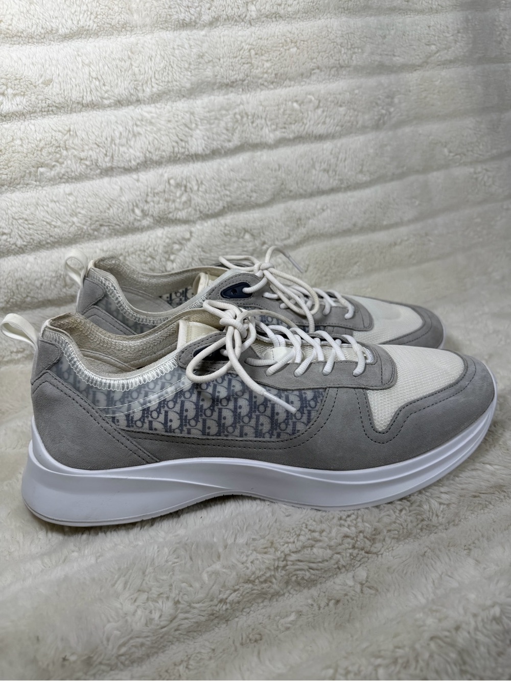 Christian Dior B25 Runner Sneakers, Gray Suede & Mesh, Men’s Size EU 47 /US 14